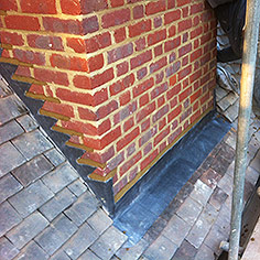 Chimney step lead flashing work