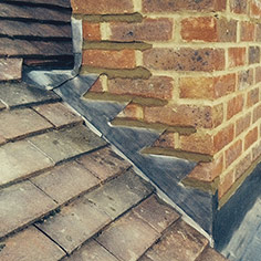 Chimney with fresh lead flashing