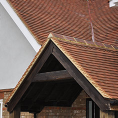 Gable end porch roof