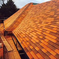 New clay tile roof on barn conversion