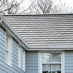 Slate roof ridge