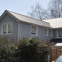 Slate roof and gutters